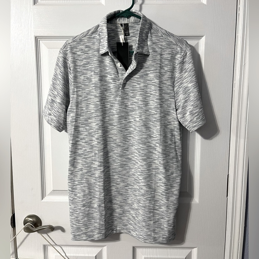 Men’s Adidas Gray & Blue Golf Polo.  Brand new, with tags.  Sz S